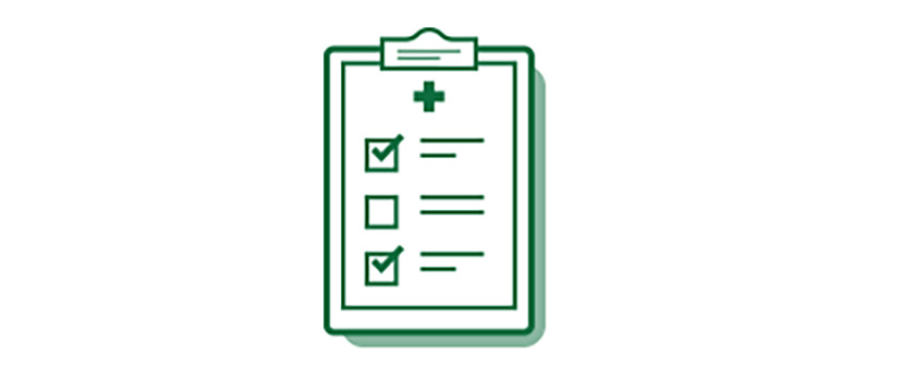 Biểu tượng danh sách kiểm tra y tế của các lựa chọn phẫu thuật đục thủy tinh thể